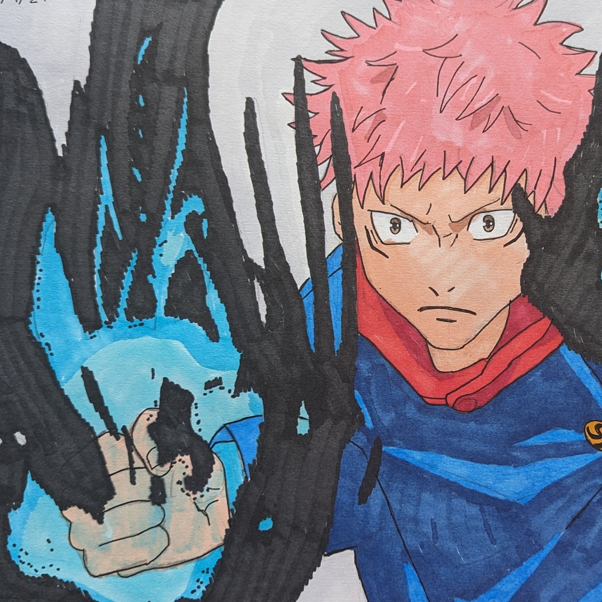 A drawing of an Anime character from Jujutsu Kaisen