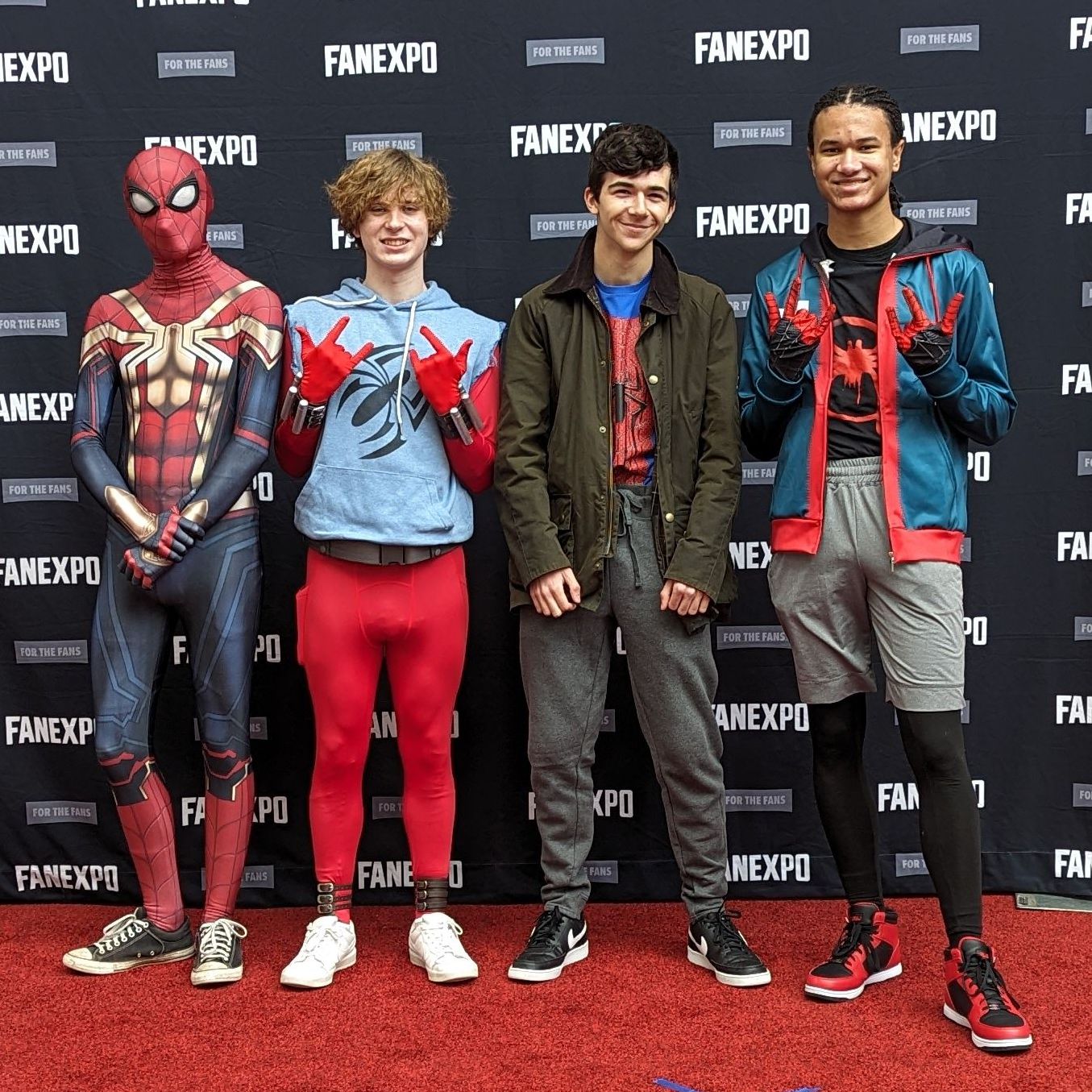 Isaiah and friends dressed as Spiderman characters